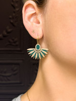 Boucles d'oreilles Ming Vert Tropical