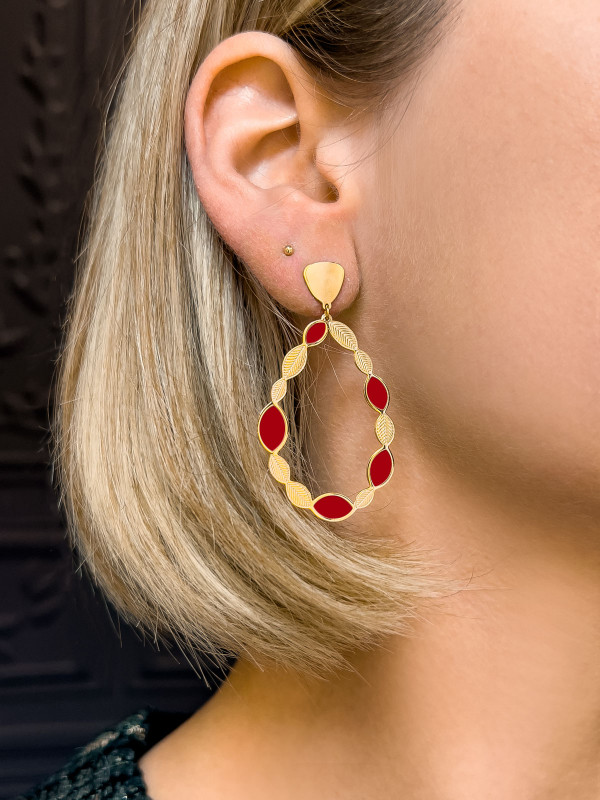 Boucles d'oreilles Ella Rouge